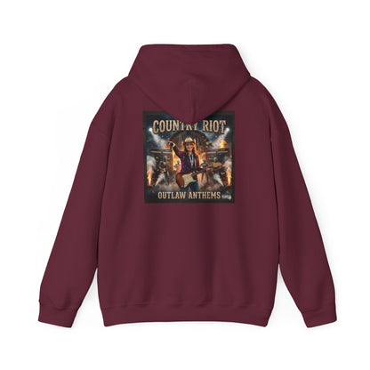 Country Riot Outlaw Anthem Hoodie — Vibe + Music Neon Graphic - MatracAI Vibe Music Album Hoodie