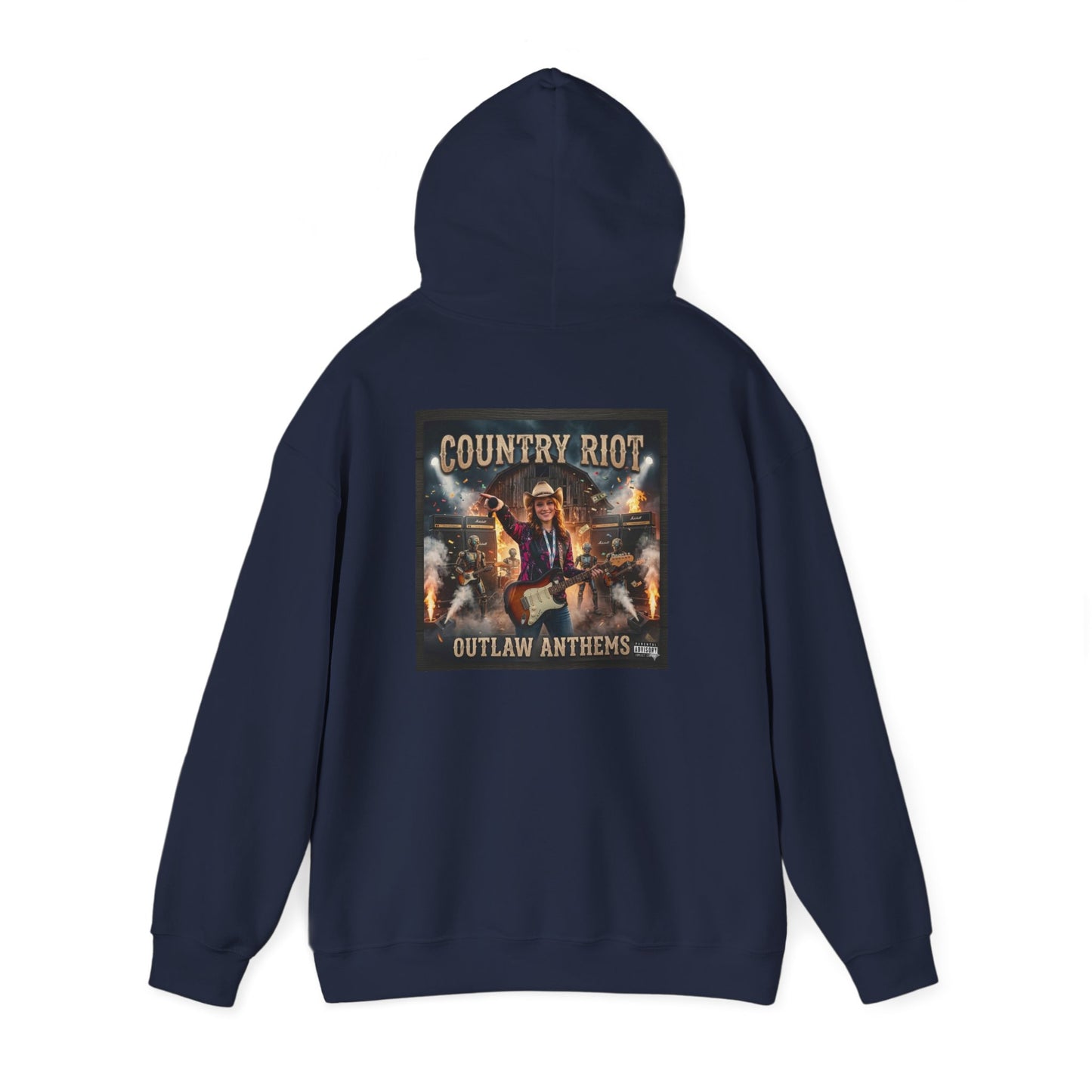 Country Riot Outlaw Anthem Hoodie — Vibe + Music Neon Graphic - MatracAI Vibe Music Album Hoodie