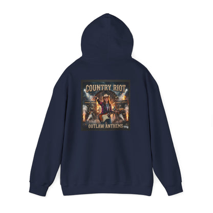 Country Riot Outlaw Anthem Hoodie — Vibe + Music Neon Graphic - MatracAI Vibe Music Album Hoodie