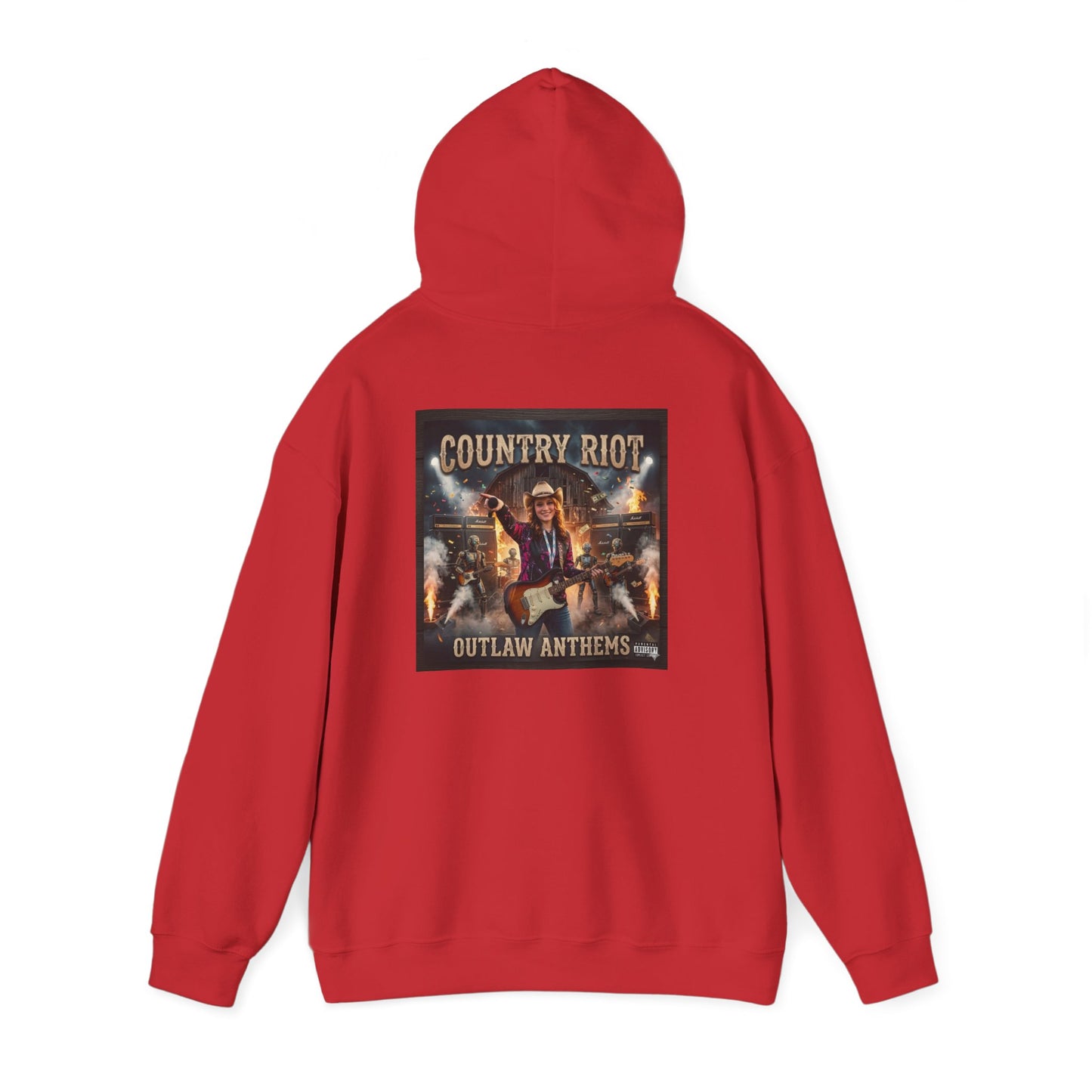Country Riot Outlaw Anthem Hoodie — Vibe + Music Neon Graphic - MatracAI Vibe Music Album Hoodie