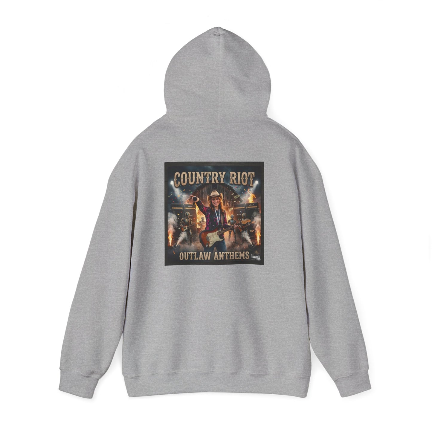 Country Riot Outlaw Anthem Hoodie — Vibe + Music Neon Graphic - MatracAI Vibe Music Album Hoodie