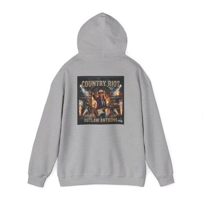 Country Riot Outlaw Anthem Hoodie — Vibe + Music Neon Graphic - MatracAI Vibe Music Album Hoodie