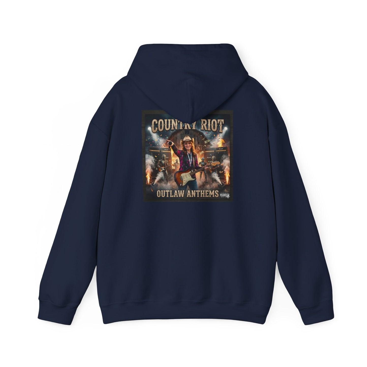Country Riot Outlaw Anthem Hoodie — Vibe + Music Neon Graphic - MatracAI Vibe Music Album Hoodie