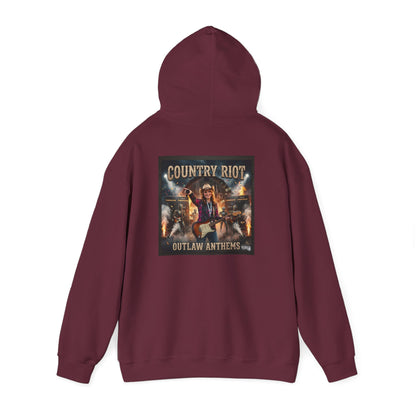 Country Riot Outlaw Anthem Hoodie — Vibe + Music Neon Graphic - MatracAI Vibe Music Album Hoodie