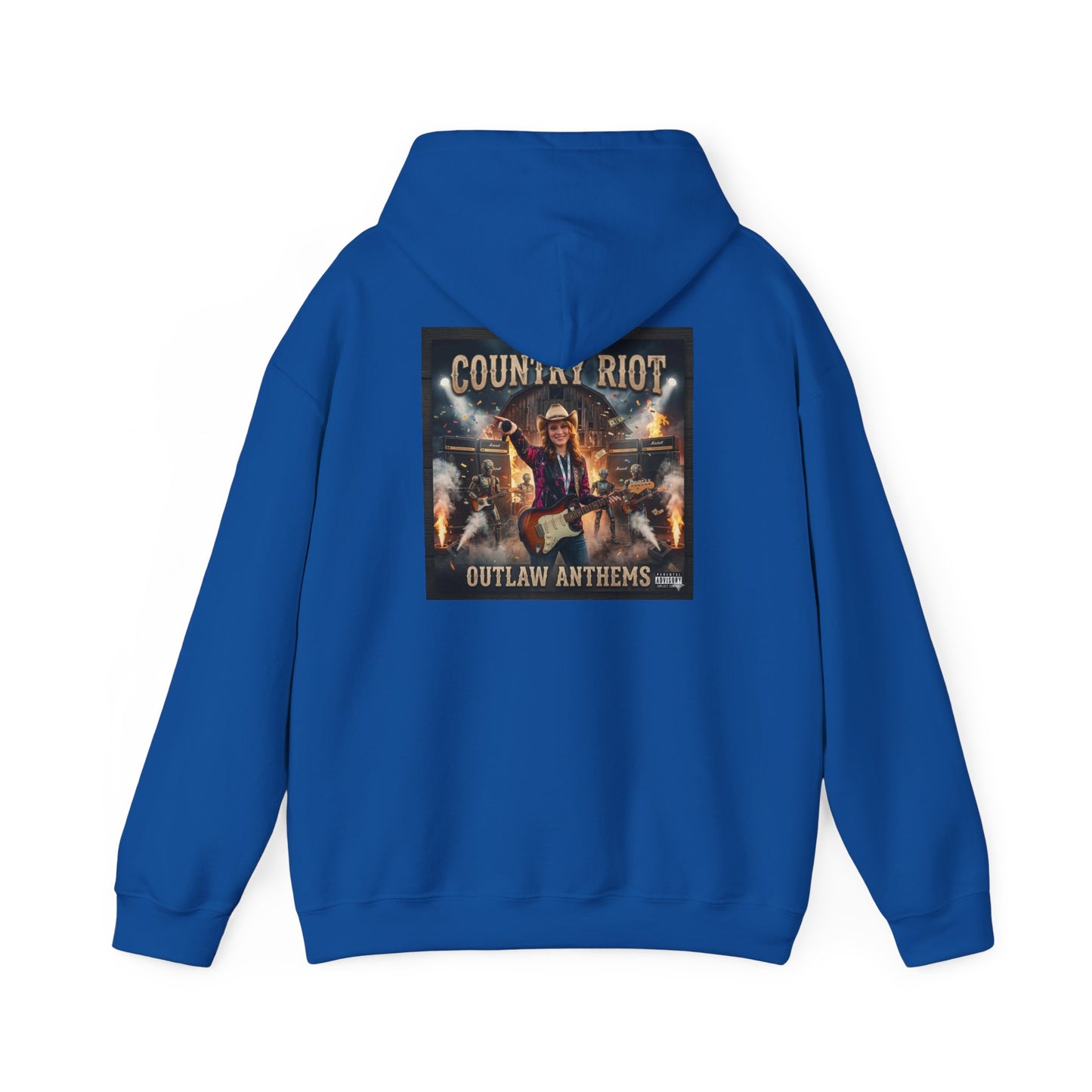 Country Riot Outlaw Anthem Hoodie — Vibe + Music Neon Graphic - MatracAI Vibe Music Album Hoodie