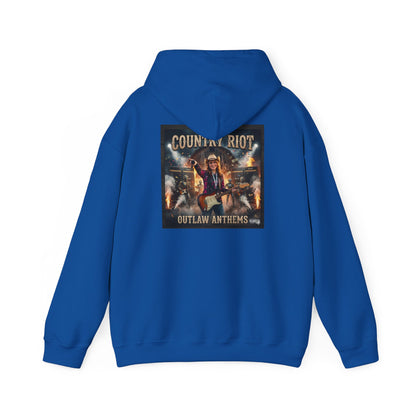 Country Riot Outlaw Anthem Hoodie — Vibe + Music Neon Graphic - MatracAI Vibe Music Album Hoodie