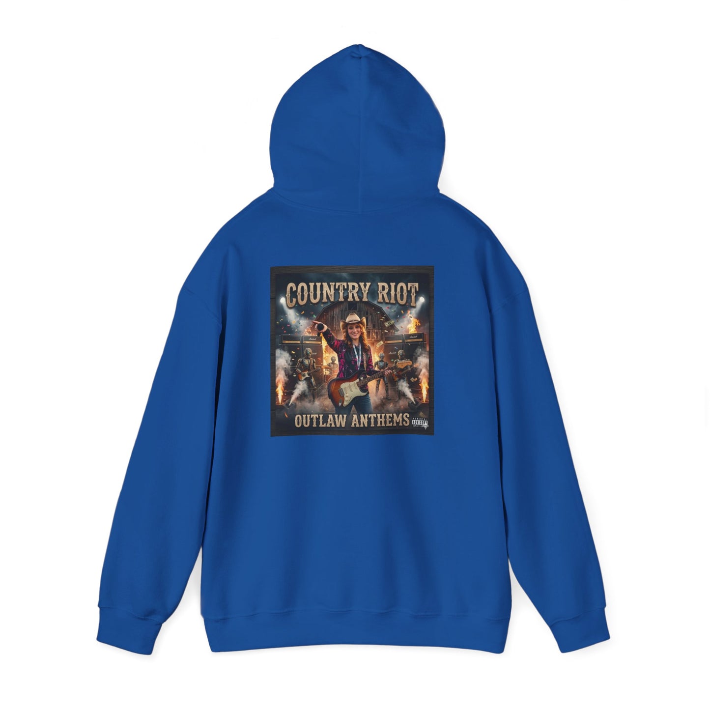Country Riot Outlaw Anthem Hoodie — Vibe + Music Neon Graphic - MatracAI Vibe Music Album Hoodie