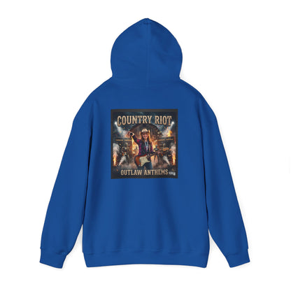 Country Riot Outlaw Anthem Hoodie — Vibe + Music Neon Graphic - MatracAI Vibe Music Album Hoodie