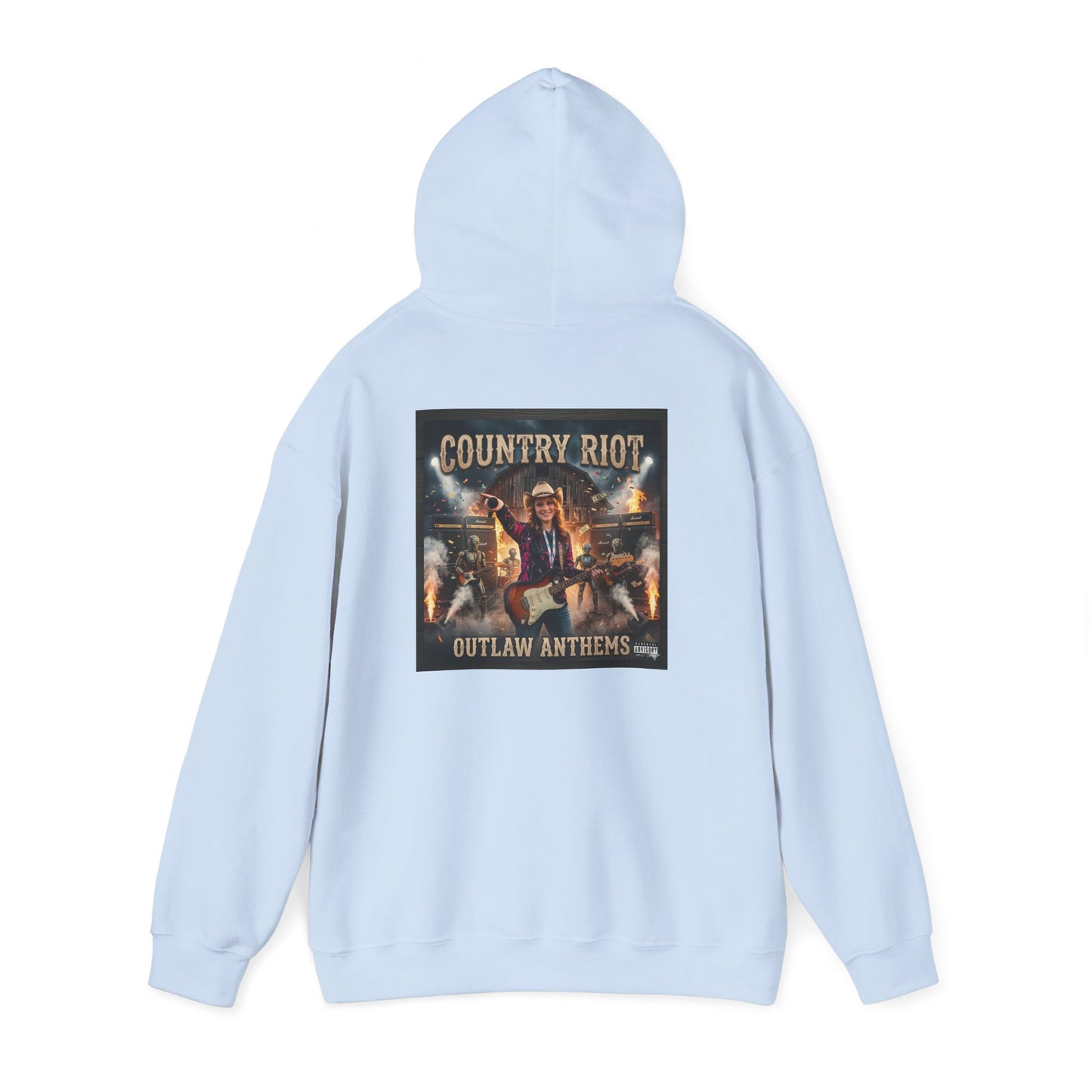 Country Riot Outlaw Anthem Hoodie — Vibe + Music Neon Graphic - MatracAI Vibe Music Album Hoodie