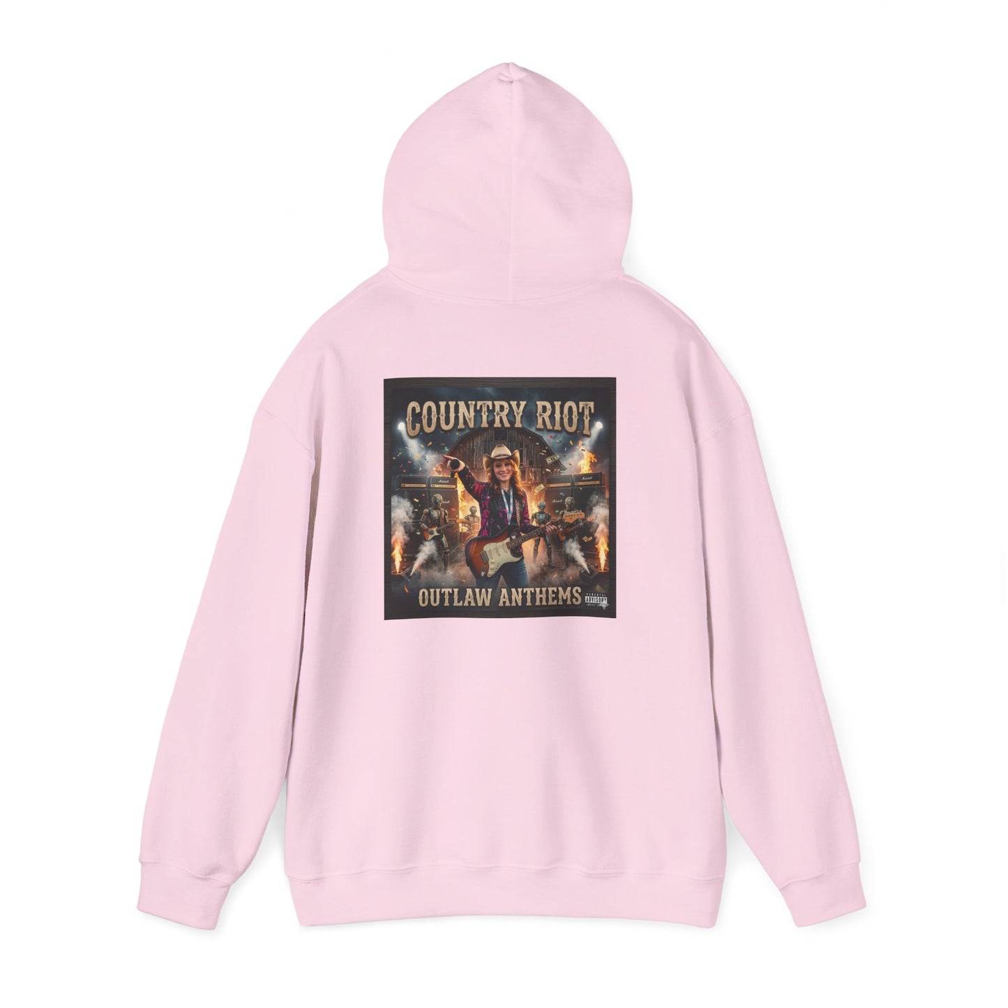 Country Riot Outlaw Anthem Hoodie — Vibe + Music Neon Graphic - MatracAI Vibe Music Album Hoodie