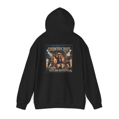 Country Riot Outlaw Anthem Hoodie — Vibe + Music Neon Graphic - MatracAI Vibe Music Album Hoodie