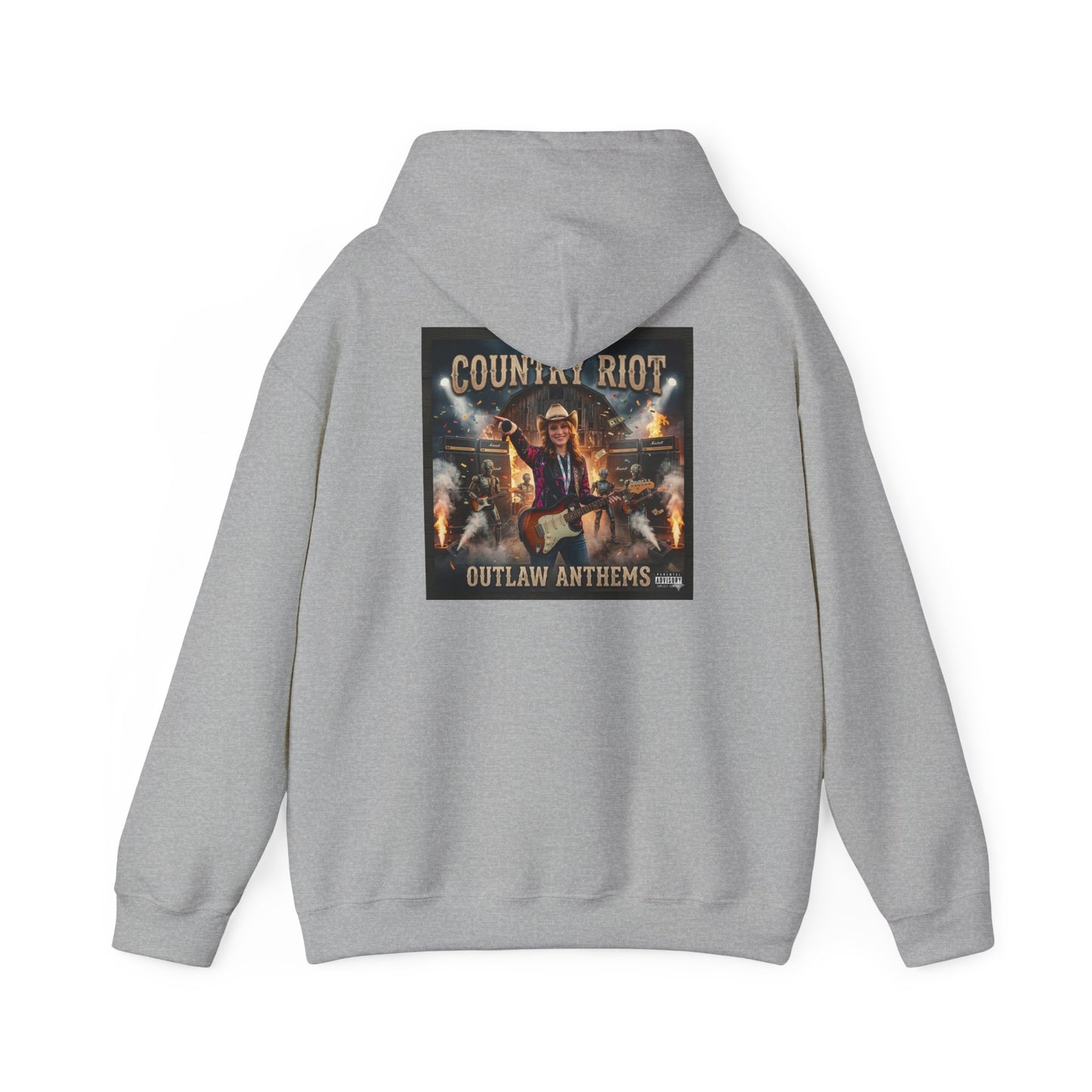 Country Riot Outlaw Anthem Hoodie — Vibe + Music Neon Graphic - MatracAI Vibe Music Album Hoodie