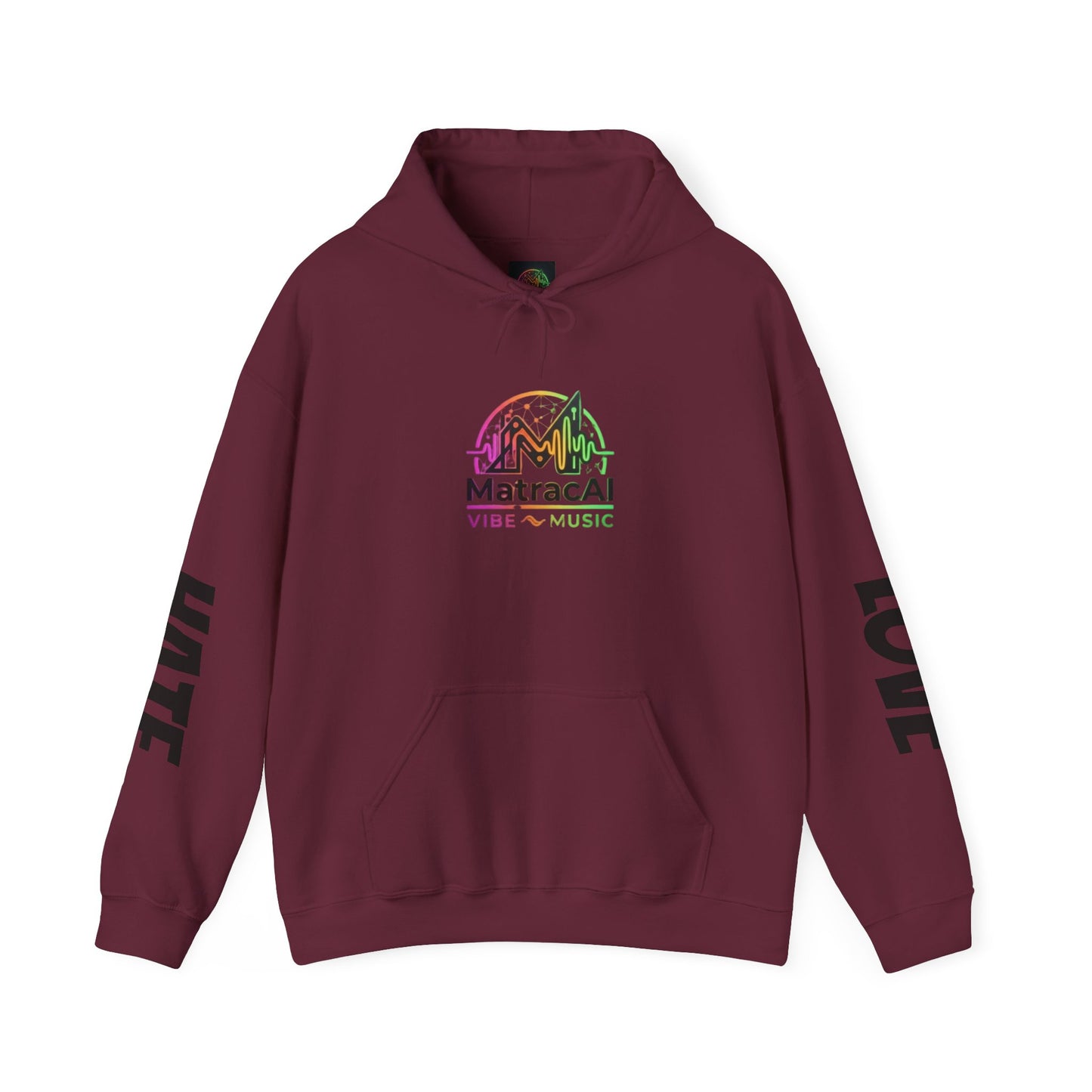 Love/Hate Music Hoodie — MatrcaAI Vibe & Music Logo Pullover