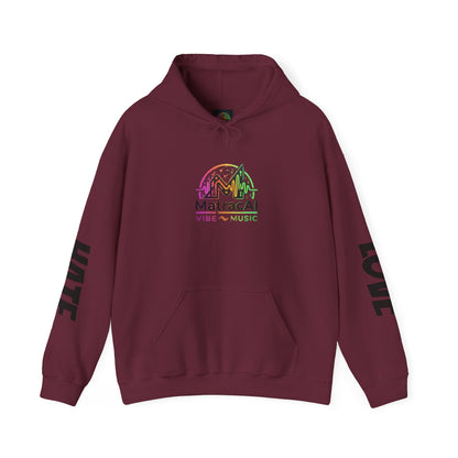 Love/Hate Music Hoodie — MatrcaAI Vibe & Music Logo Pullover